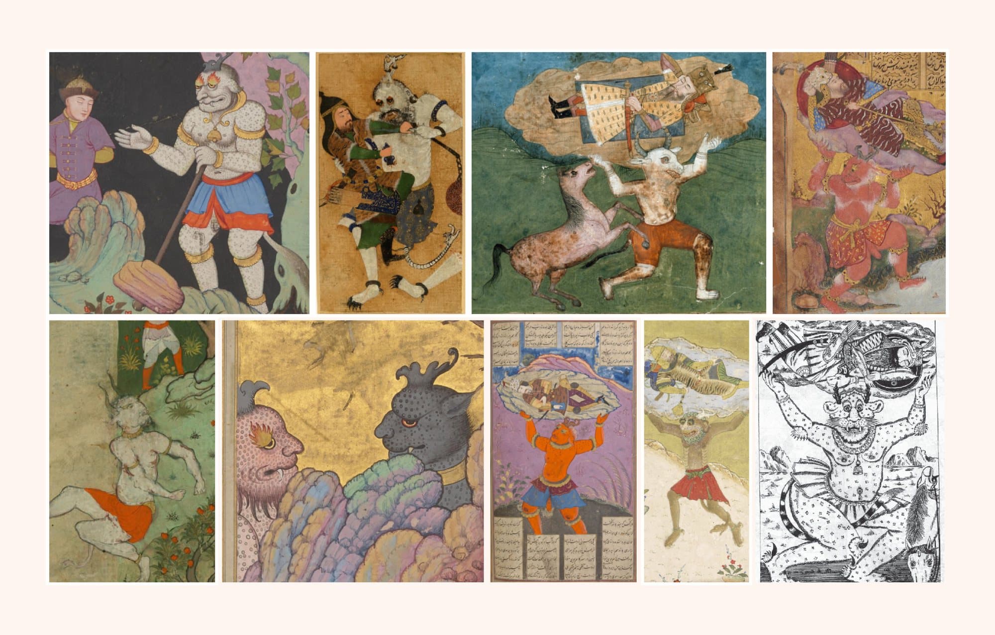 Persian miniatures of the div Akvan, the reference the character was drawn from