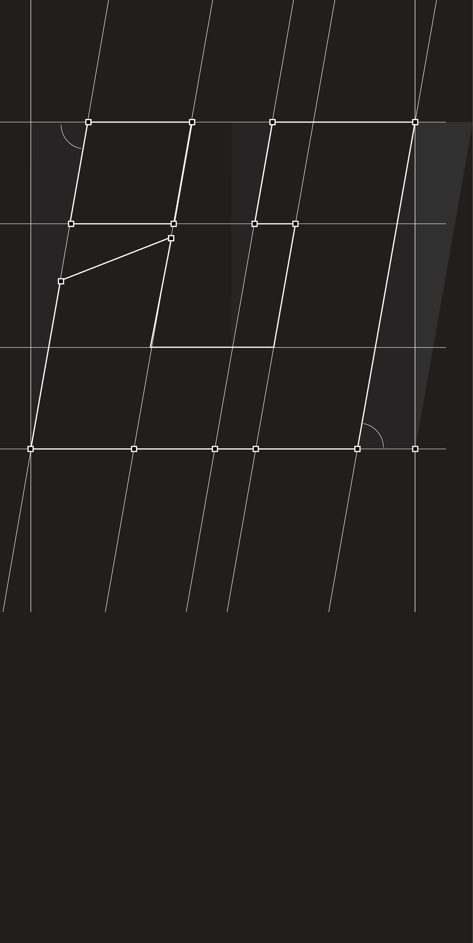 Logo geometry set out on a black ground