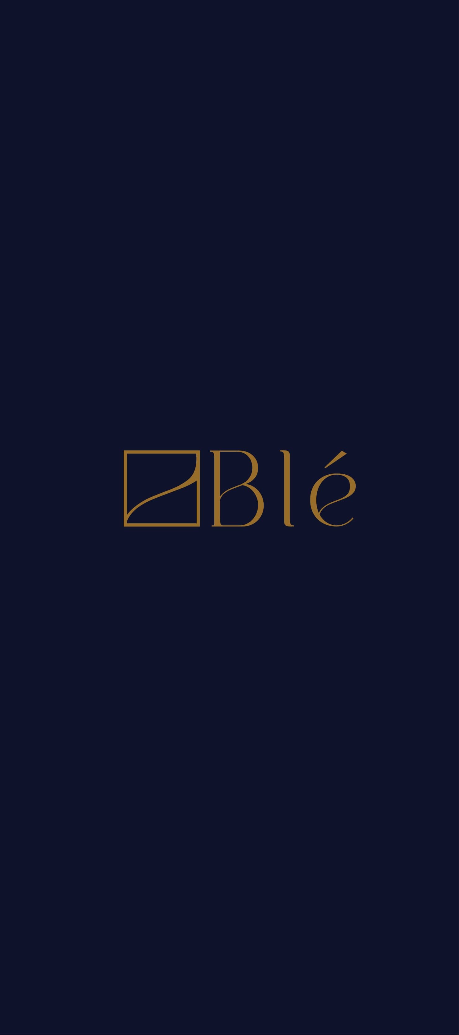 The Blé wordmark on navy