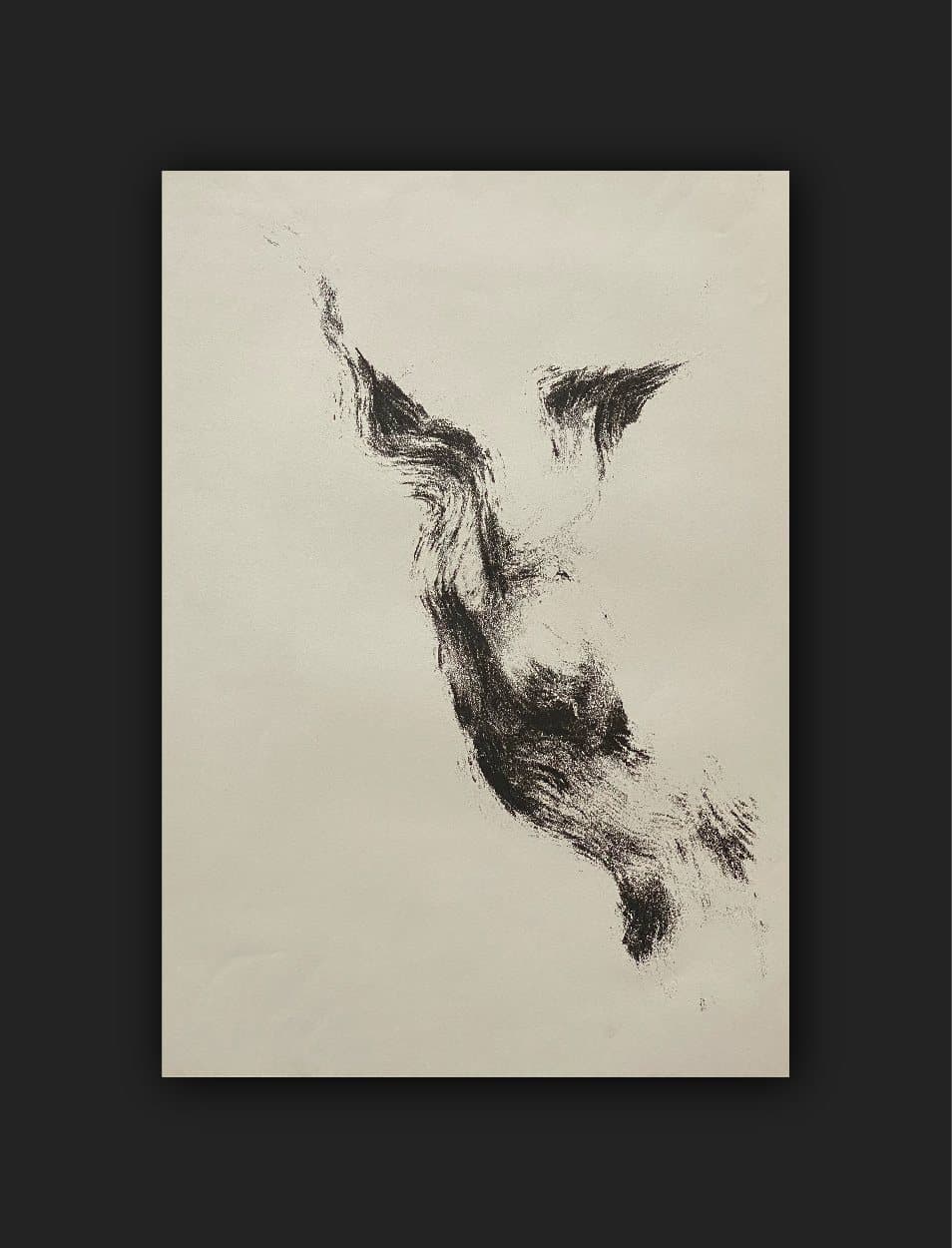 Figure and Trees — monoprint on paper
