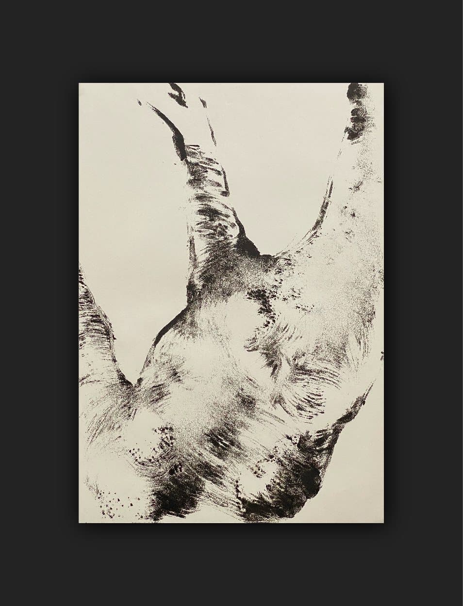 Figure and Trees — monoprint on paper (4)