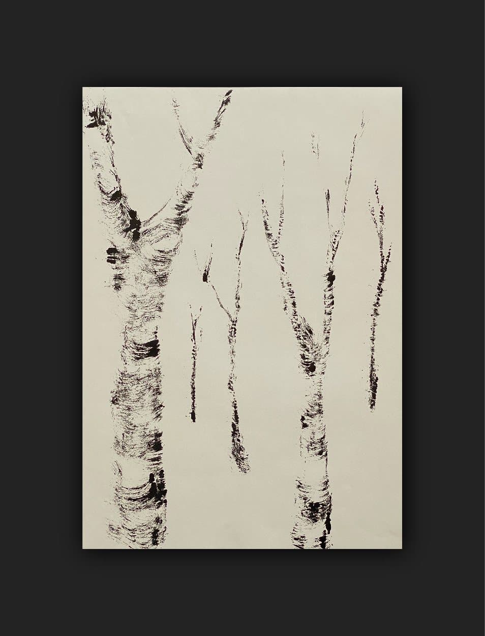 Figure and Trees — monoprint on paper (5)