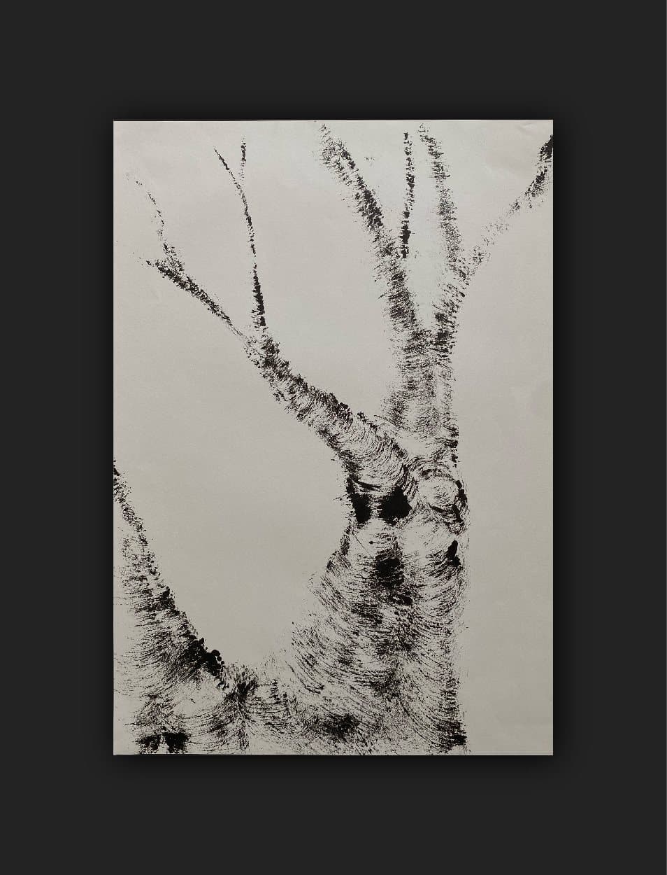 Figure and Trees — monoprint on paper (6)