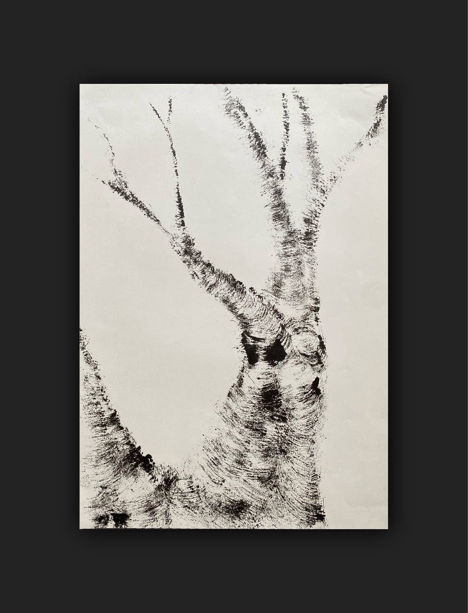 Figure and Trees — monoprint on paper (7)
