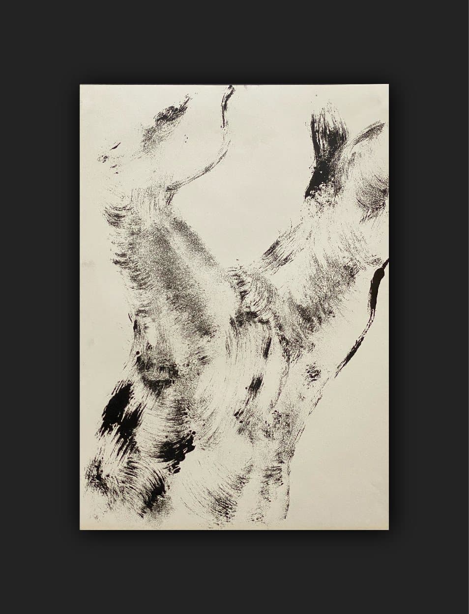 Figure and Trees — monoprint on paper (8)