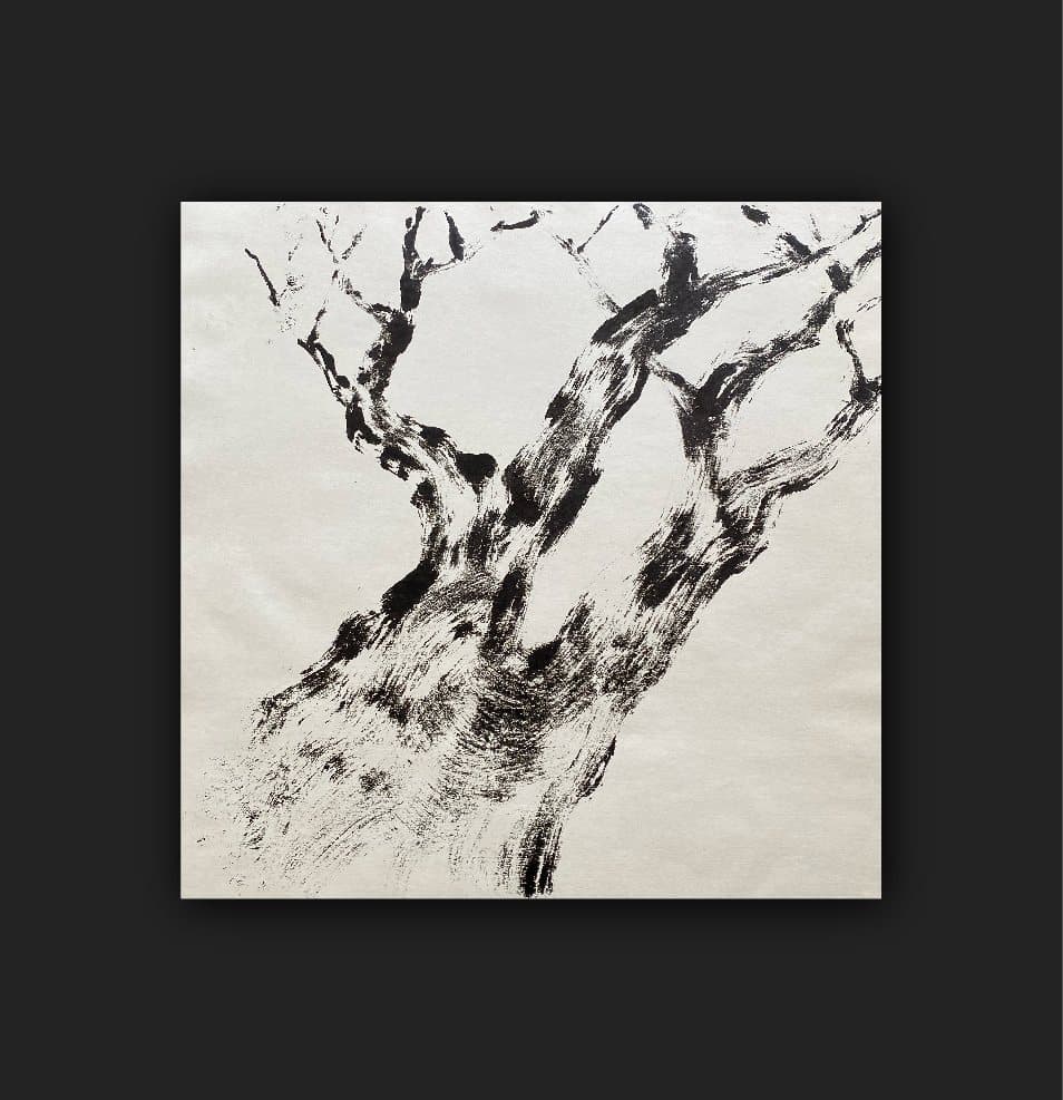 Figure and Trees — monoprint on paper (9)