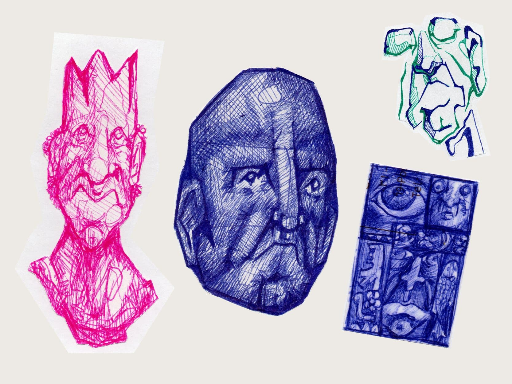 Finer Sketch — ballpoint drawings on order slips