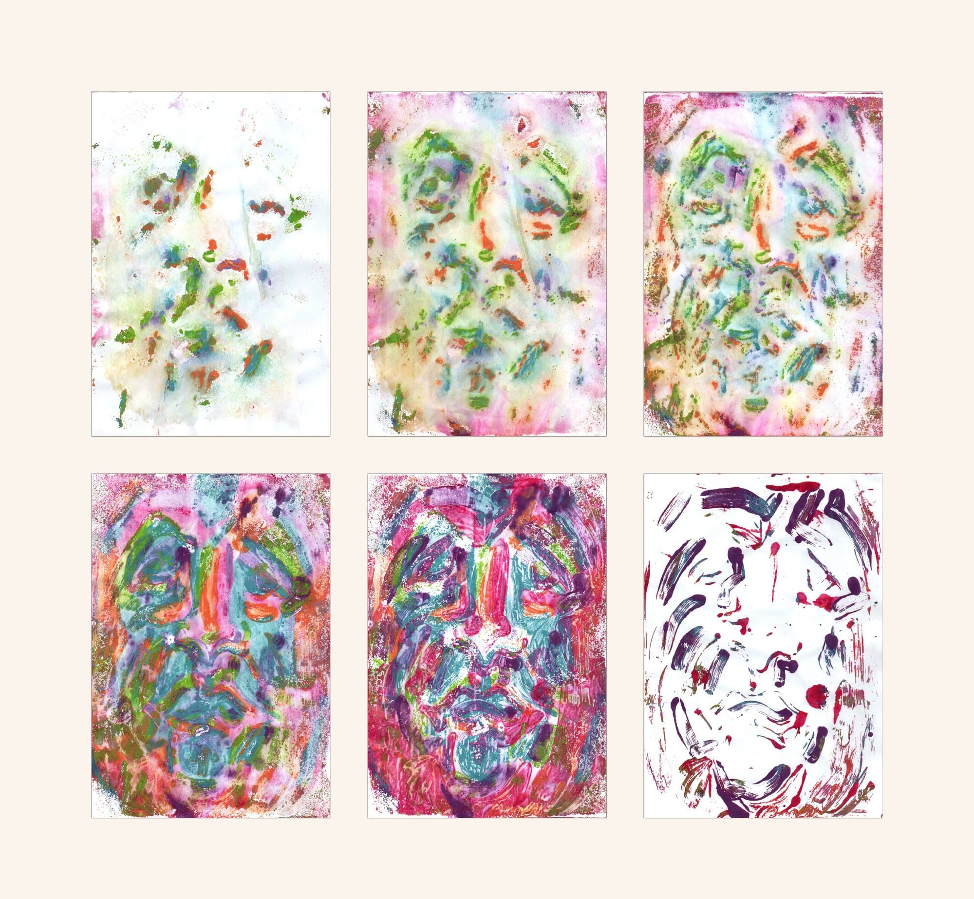 The House Is Black — monoprints on paper