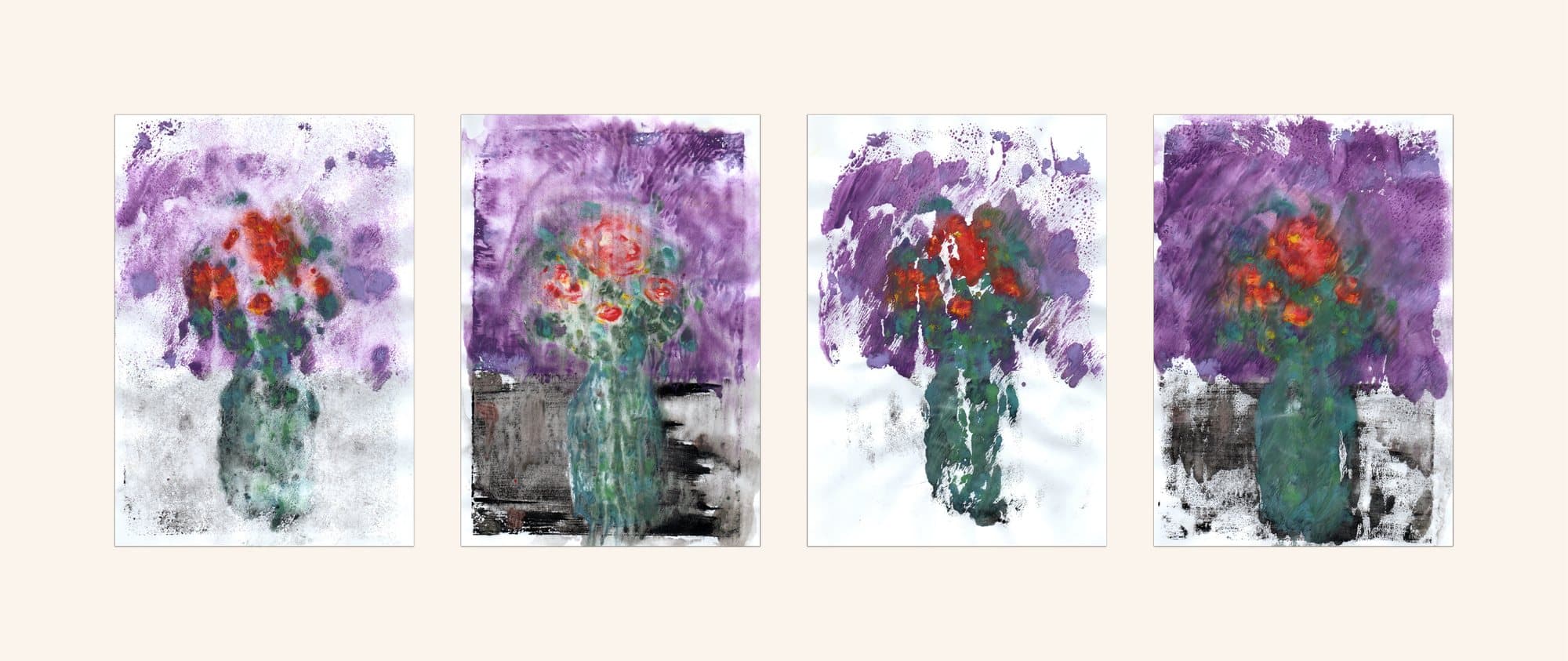 The House Is Black — monoprints on paper