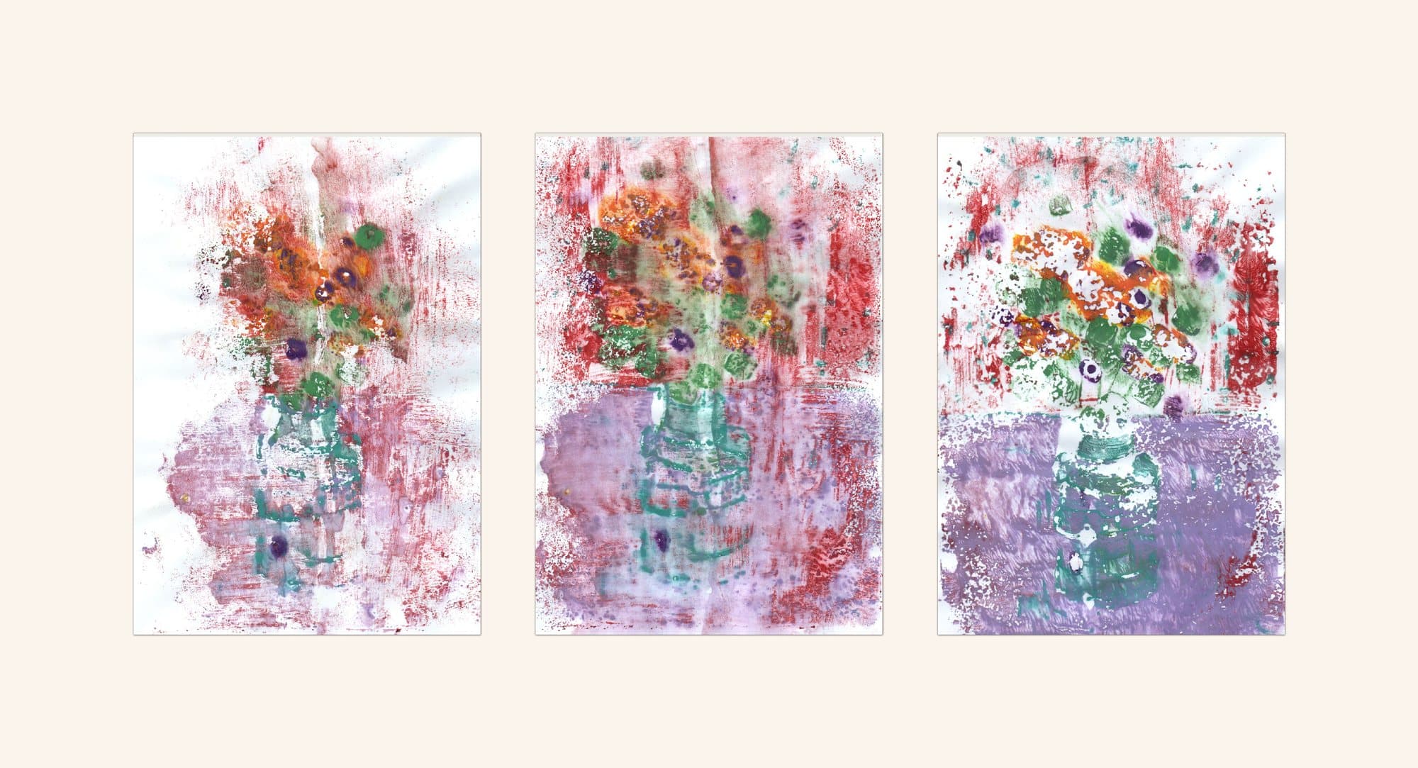 The House Is Black — monoprints on paper