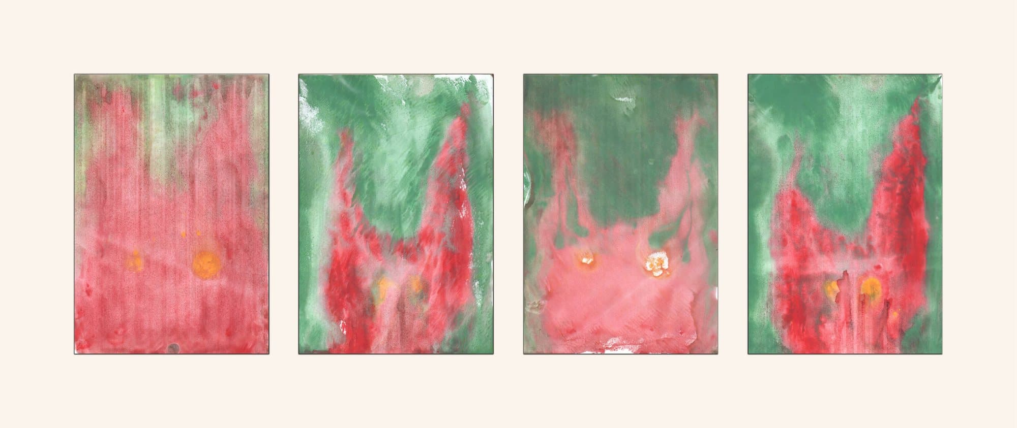 The House Is Black — monoprints on paper