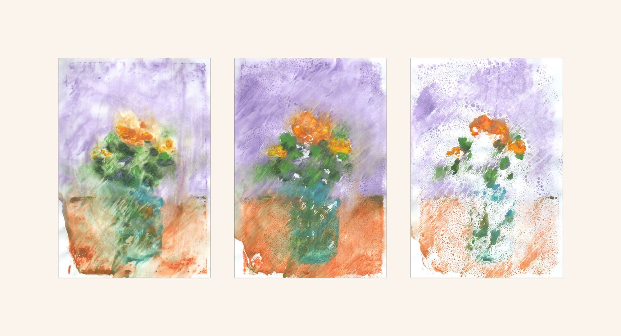 The House Is Black — monoprints on paper