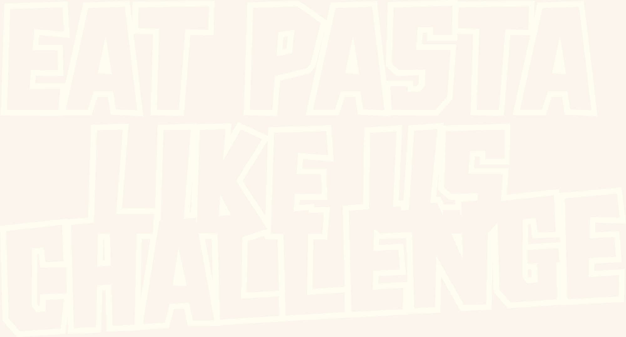 Eat Pasta Like Us challenge lettering