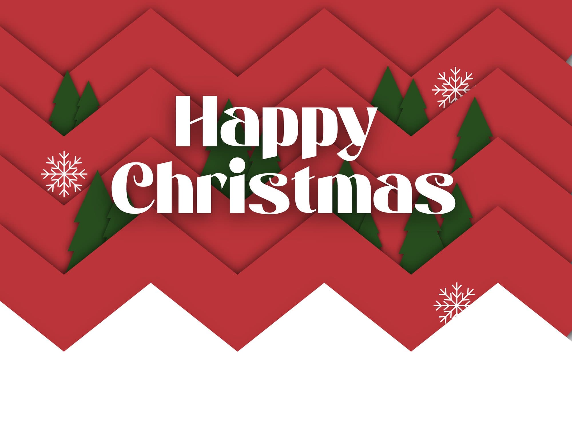 Happy Christmas artwork in red and green