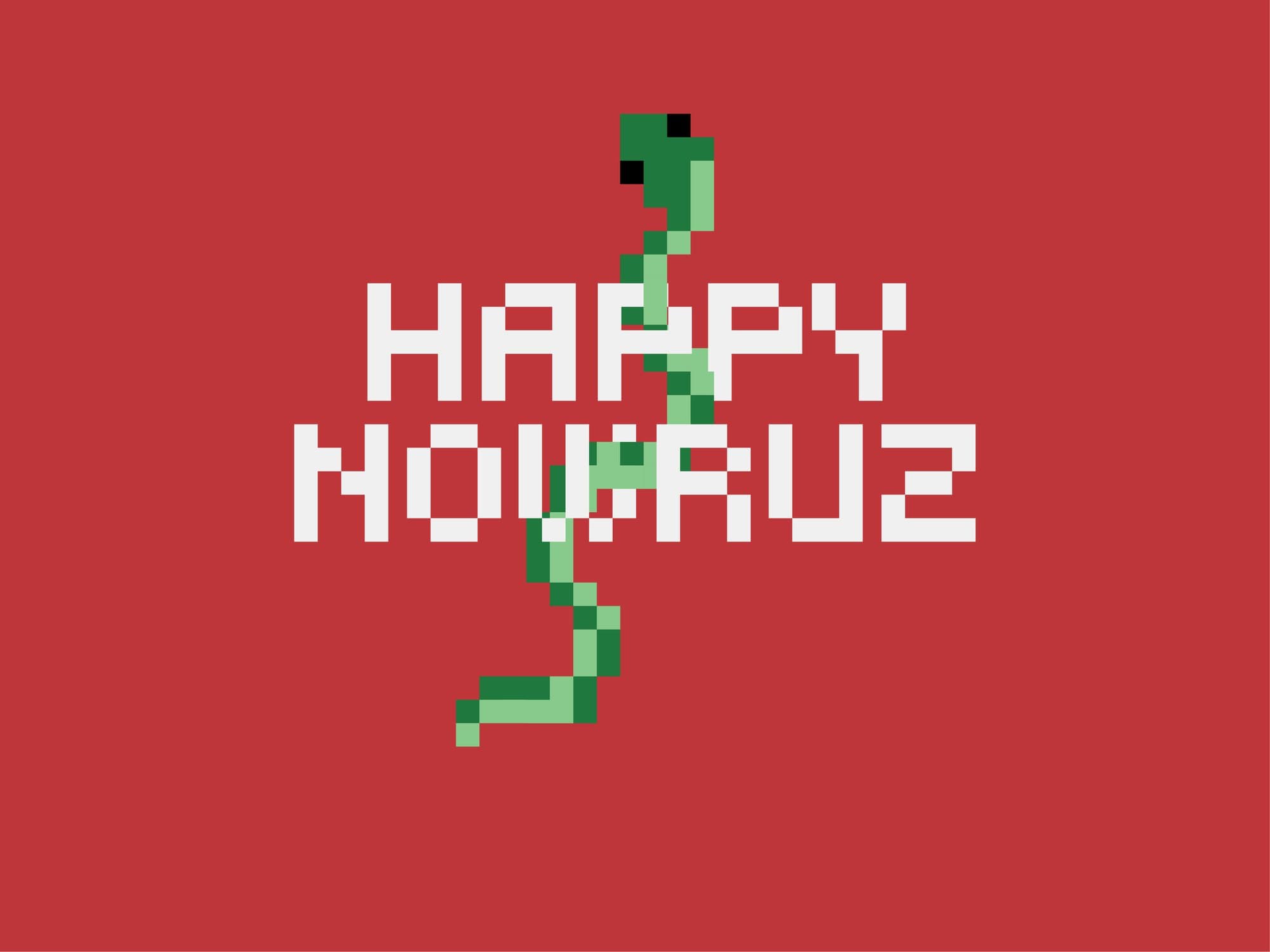 Happy Nowruz pixel snake poster