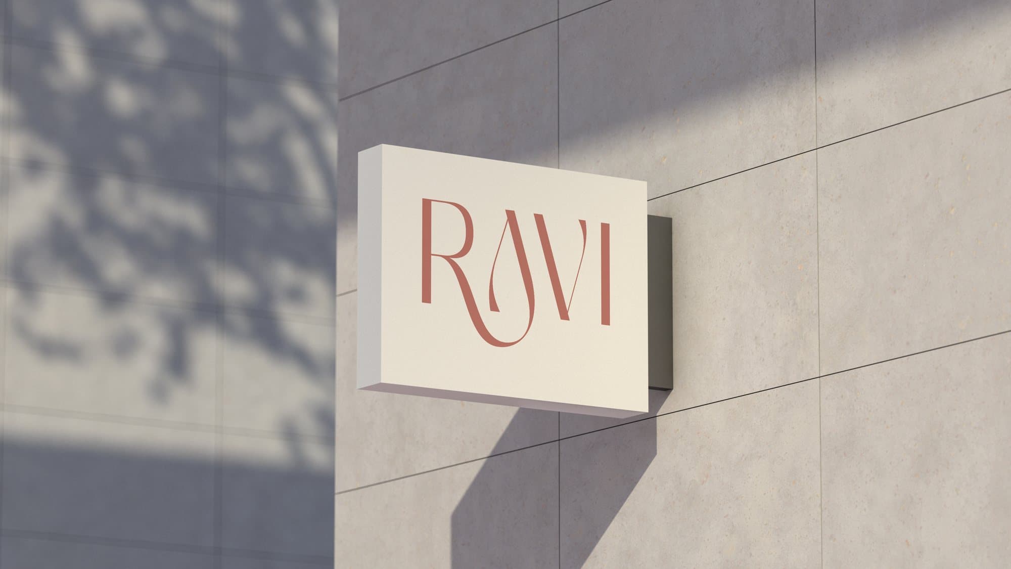 RAVI sign on a stone façade