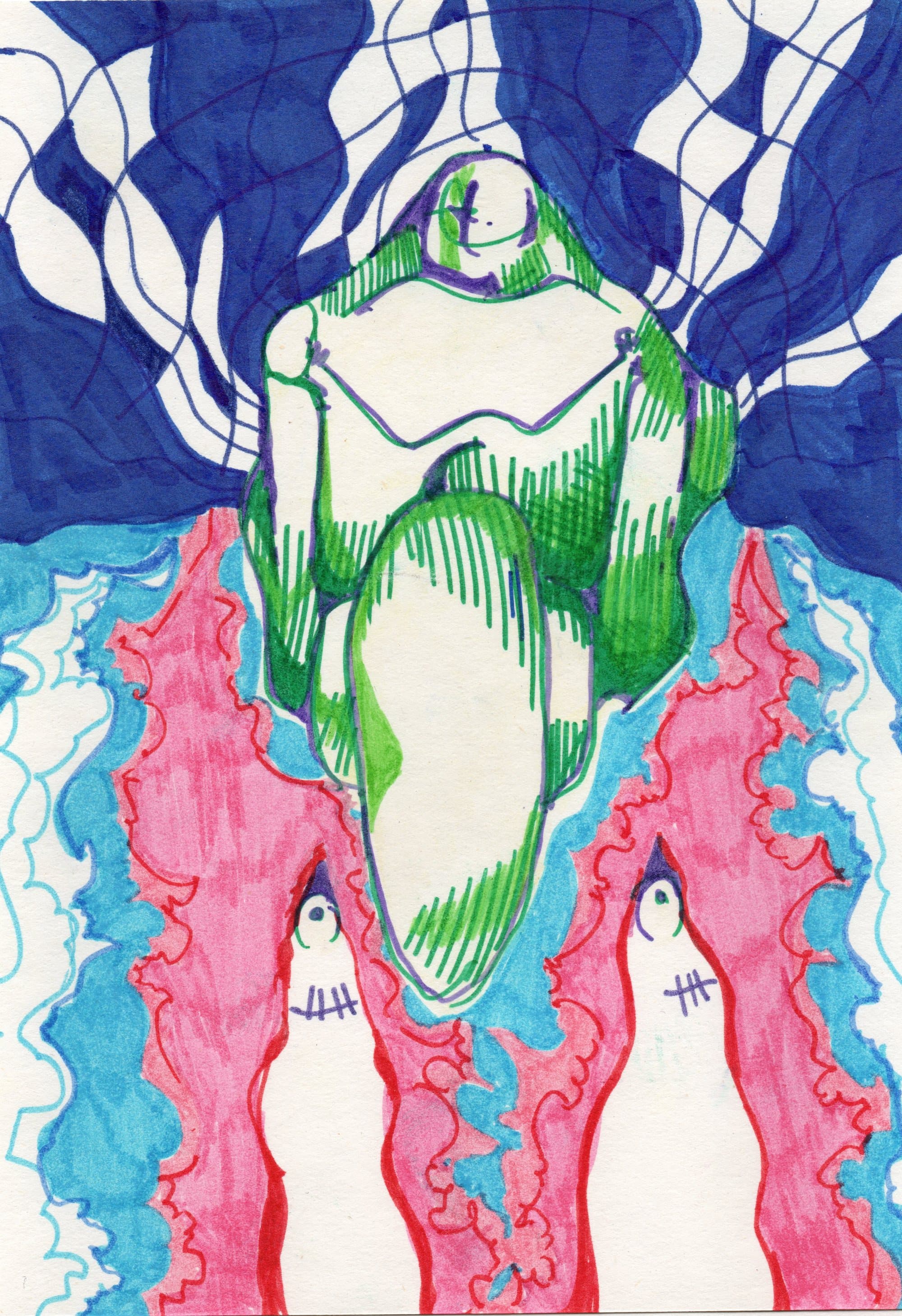 Shams Abadi, small format — marker on paper (1)