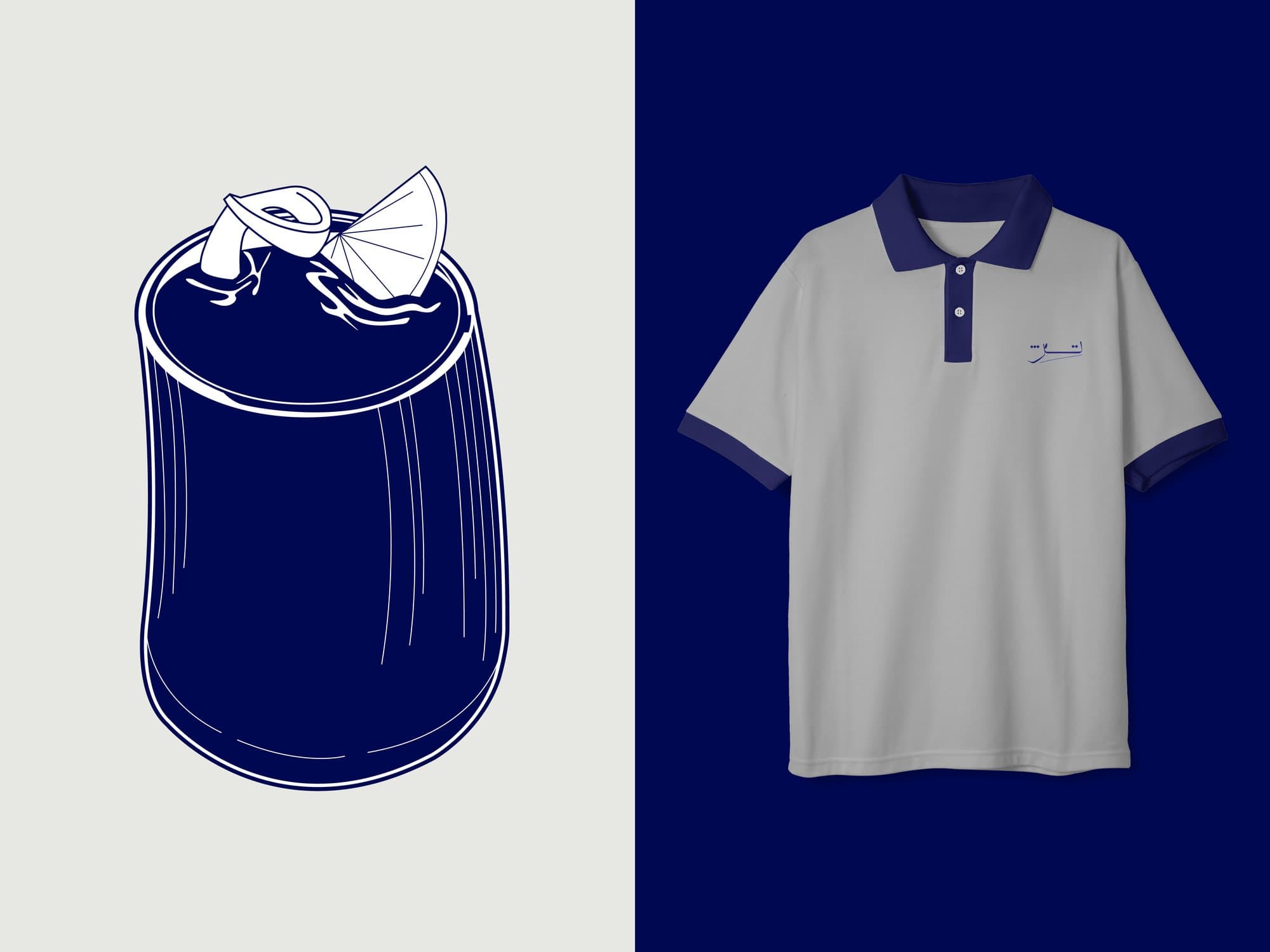 The Tezh cup illustration beside the staff polo shirt