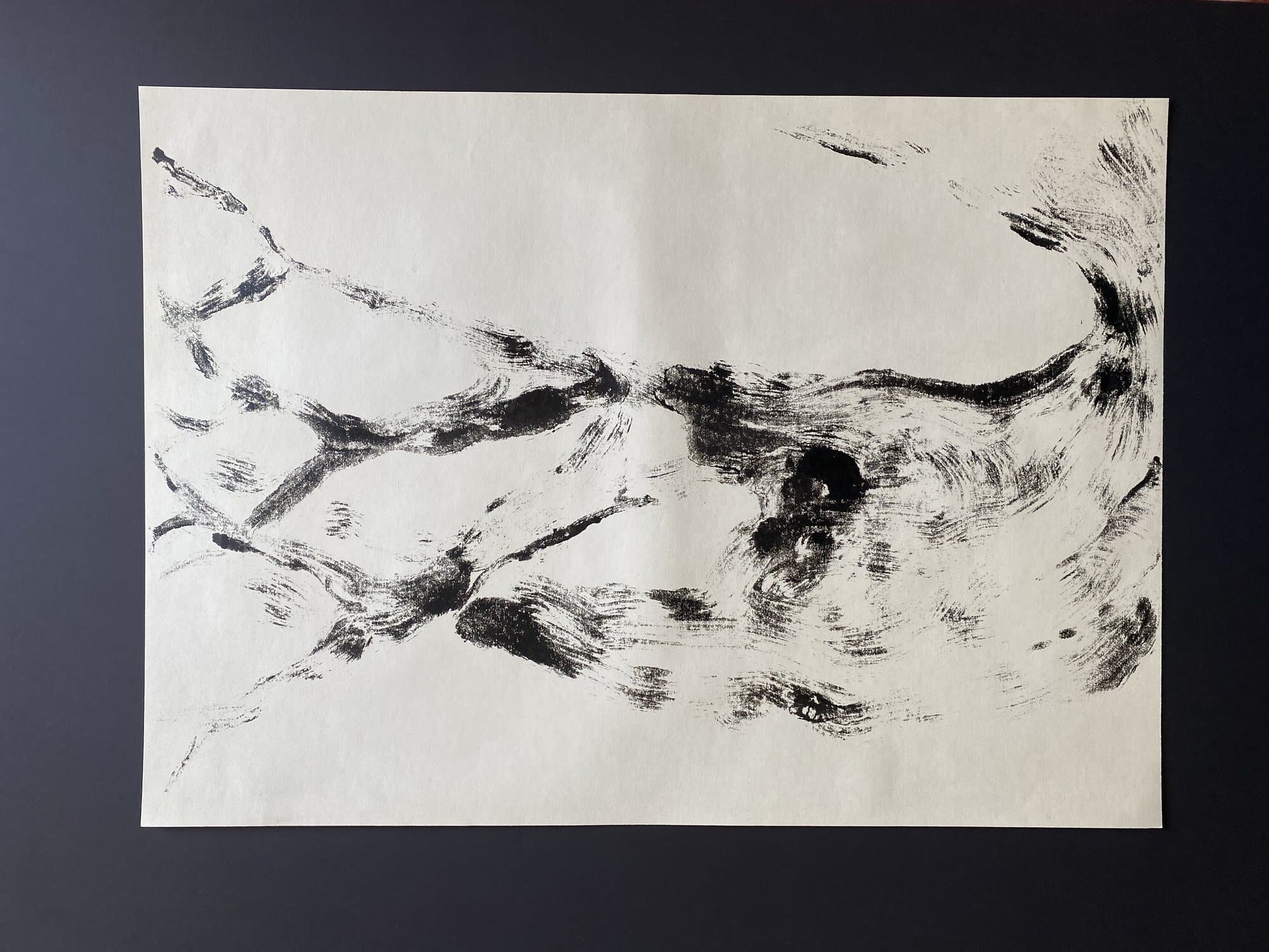 Tree — ink and monoprint on paper (6)
