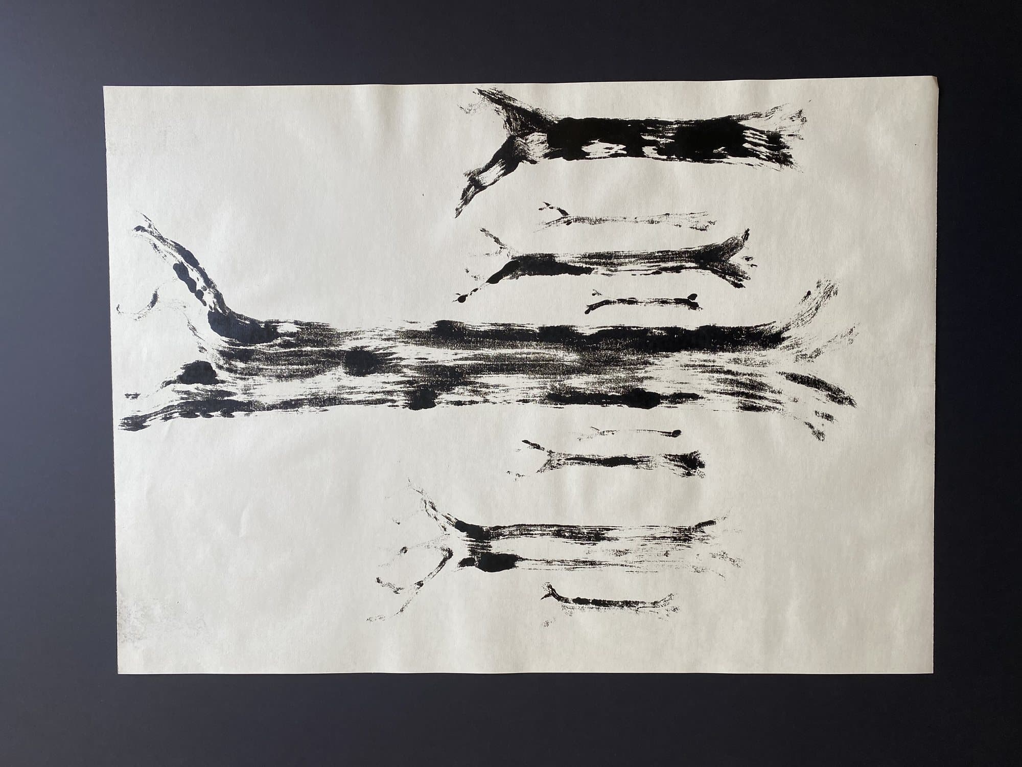 Tree — ink and monoprint on paper (7)