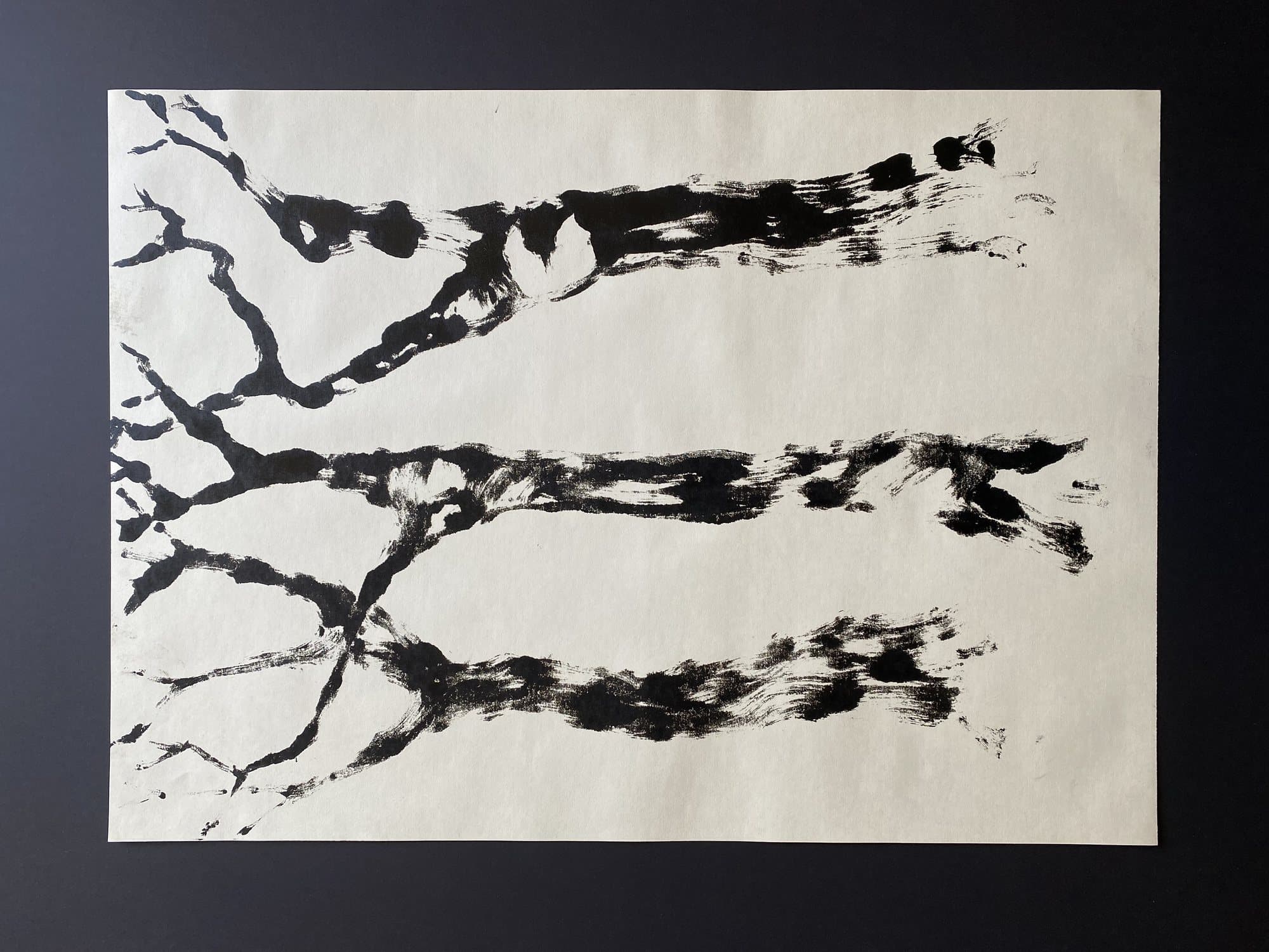 Tree — ink and monoprint on paper (11)